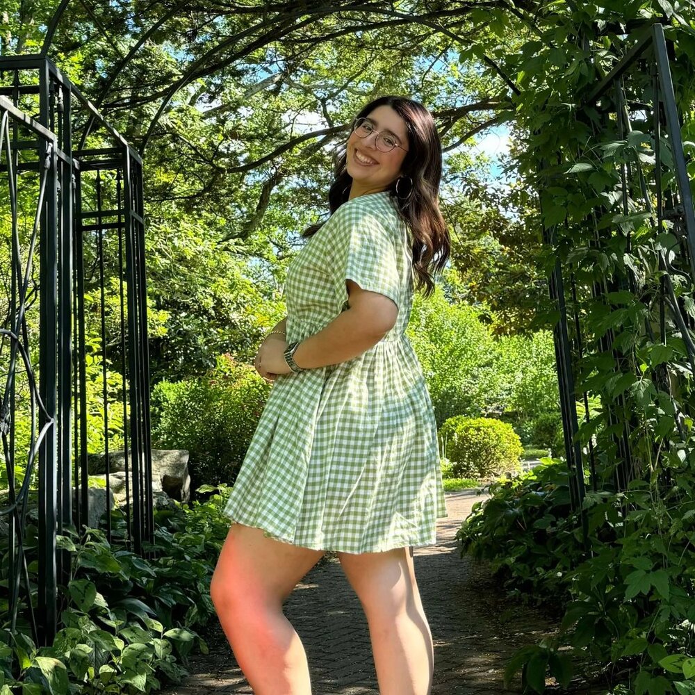 Shiny by Nature Gingham Dress - Matcha Green - Picture 2 of 6